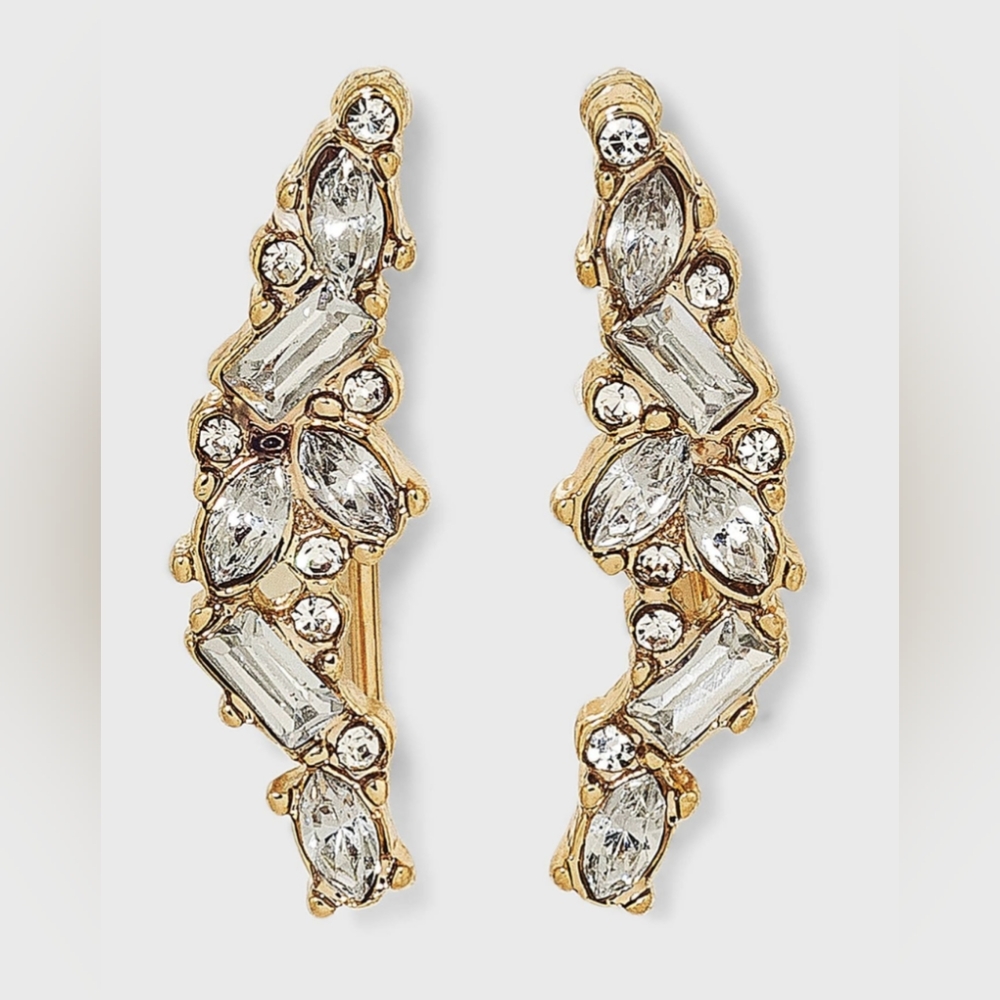Sugarfix by Baublebar Crystal Cluster Ear Crawlers Gold